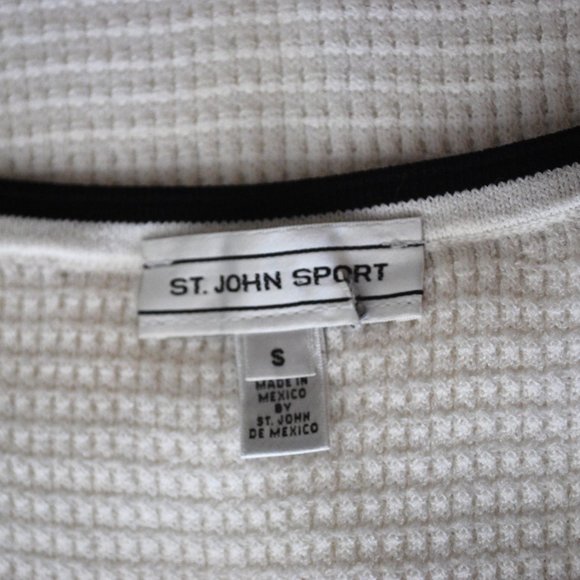 St John Sport White Waffle Knit Shell Tank Top Tennis Preppy Size S - Picture 4 of 4